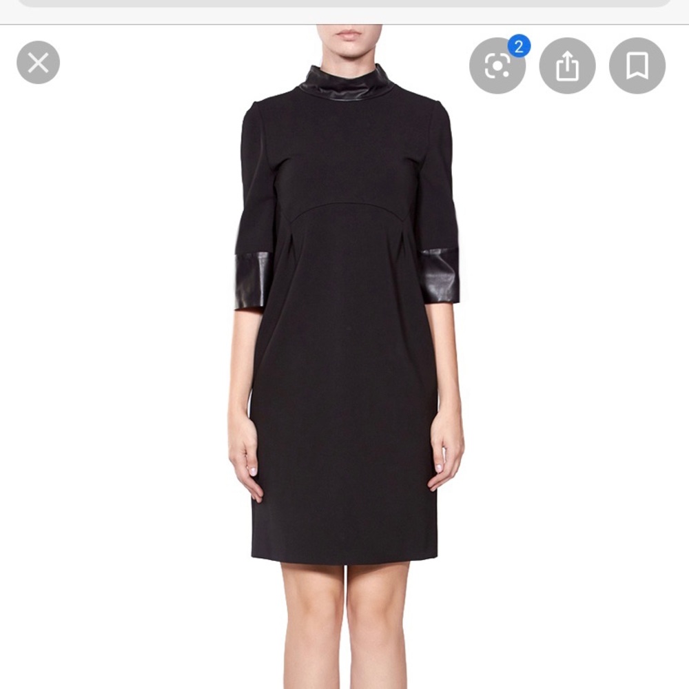 Gucci black dress with leather details